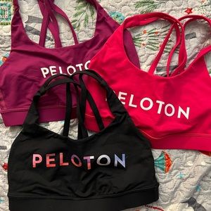 Lot of 3 Peloton Lulu Energy Bras Sz 4- 2 have no tags-very good used condition